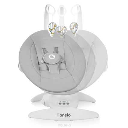 Lionelo - Бебешко шезлонгче с мелодия IRIS Сив бетон
