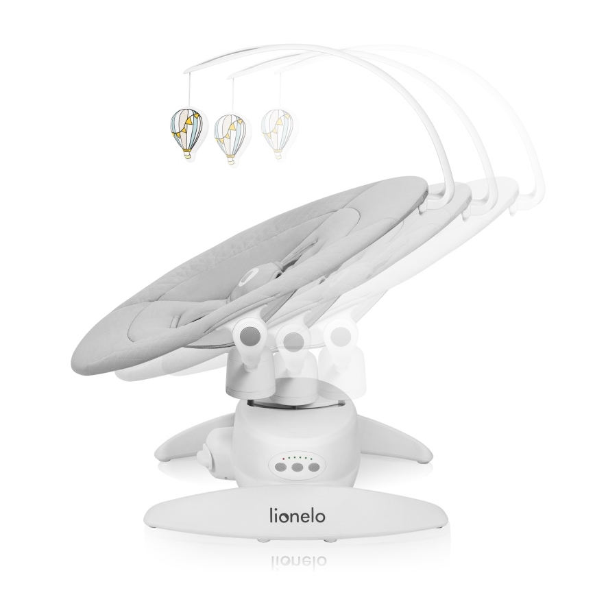 Lionelo - Бебешко шезлонгче с мелодия IRIS Сив бетон
