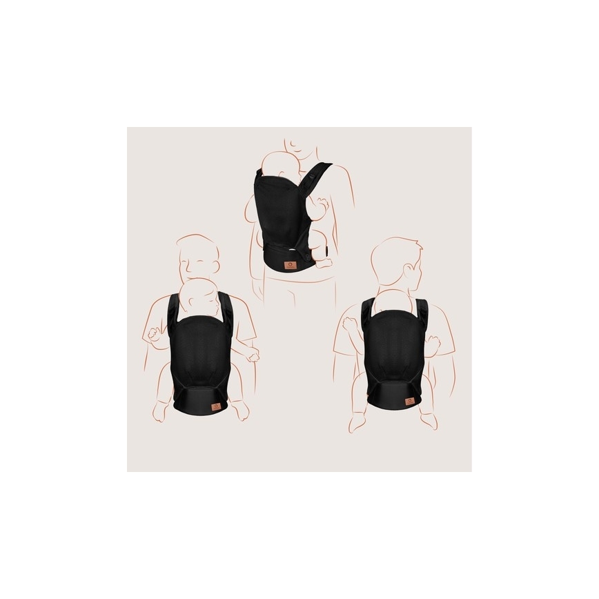 Lionelo - Бебешко кенгуру MARGAREET Air черно