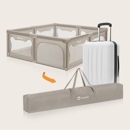 Lionelo - Бежова игрална кошара WILLOW XL