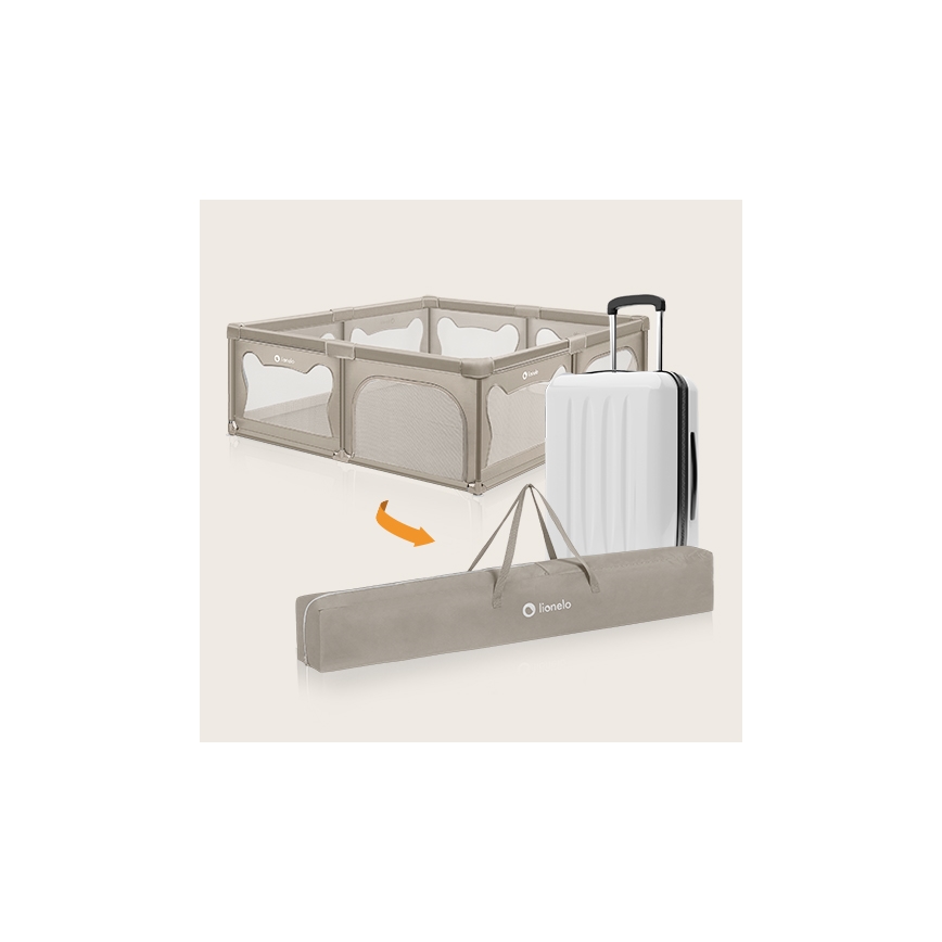 Lionelo - Бежова игрална кошара WILLOW XL