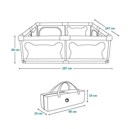 Lionelo - Бежова игрална кошара WILLOW XL