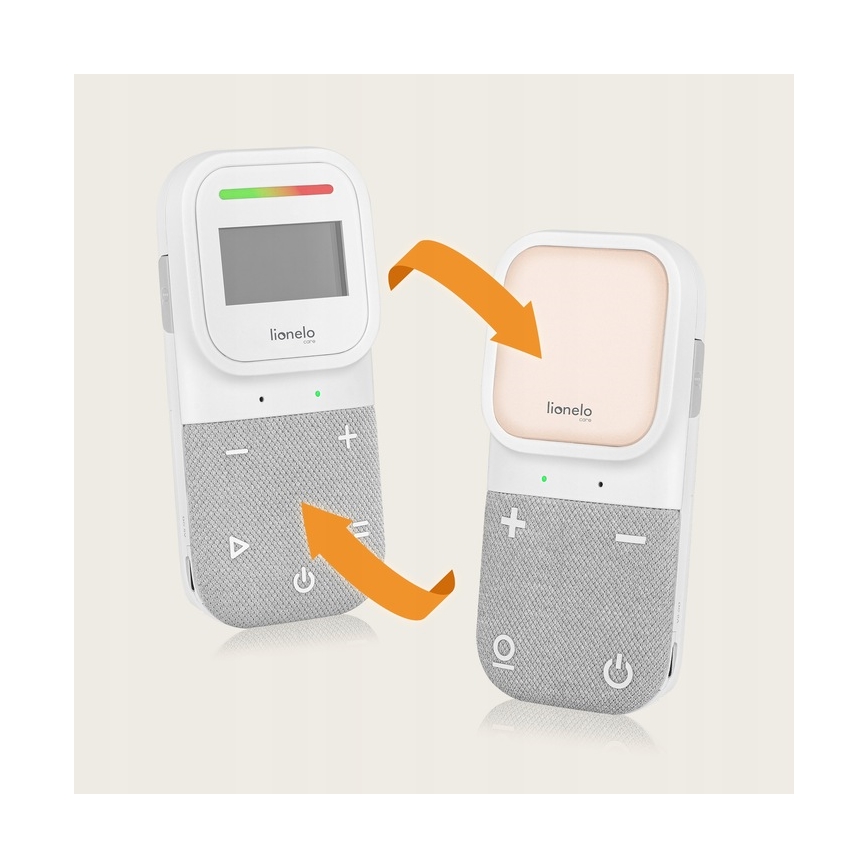 Lionelo - Безжичен детски аудио бебефон с безжично зареждане BABYLINE 2.3 5V