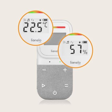 Lionelo - Безжичен детски аудио бебефон с безжично зареждане BABYLINE 2.3 5V