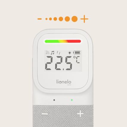 Lionelo - Безжичен детски аудио бебефон с безжично зареждане BABYLINE 2.3 5V