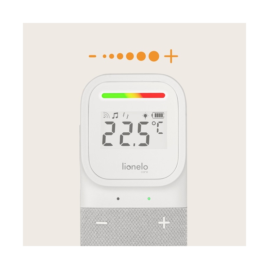Lionelo - Безжичен детски аудио бебефон с безжично зареждане BABYLINE 2.3 5V