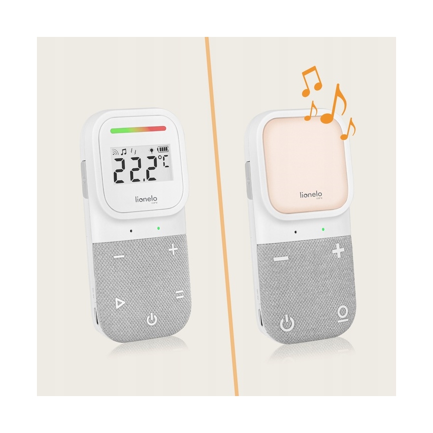 Lionelo - Безжичен детски аудио бебефон с безжично зареждане BABYLINE 2.3 5V