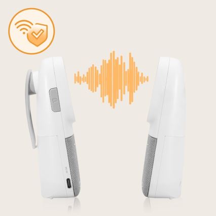 Lionelo - Безжичен детски аудио бебефон с безжично зареждане BABYLINE 2.3 5V