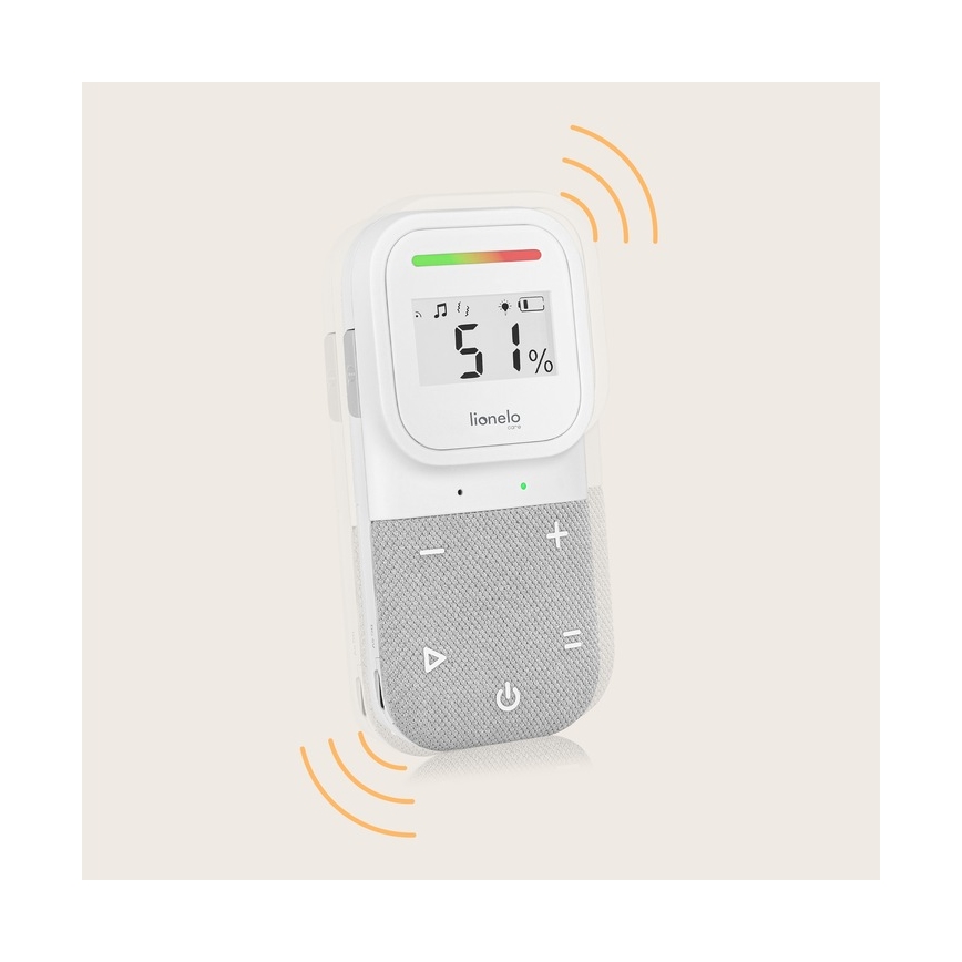Lionelo - Безжичен детски аудио бебефон с безжично зареждане BABYLINE 2.3 5V