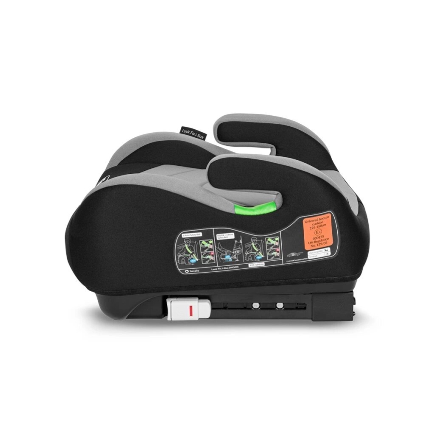 Lionelo - Бустер за кола LUUK FIX i-Size 125-150 cm черен/сив