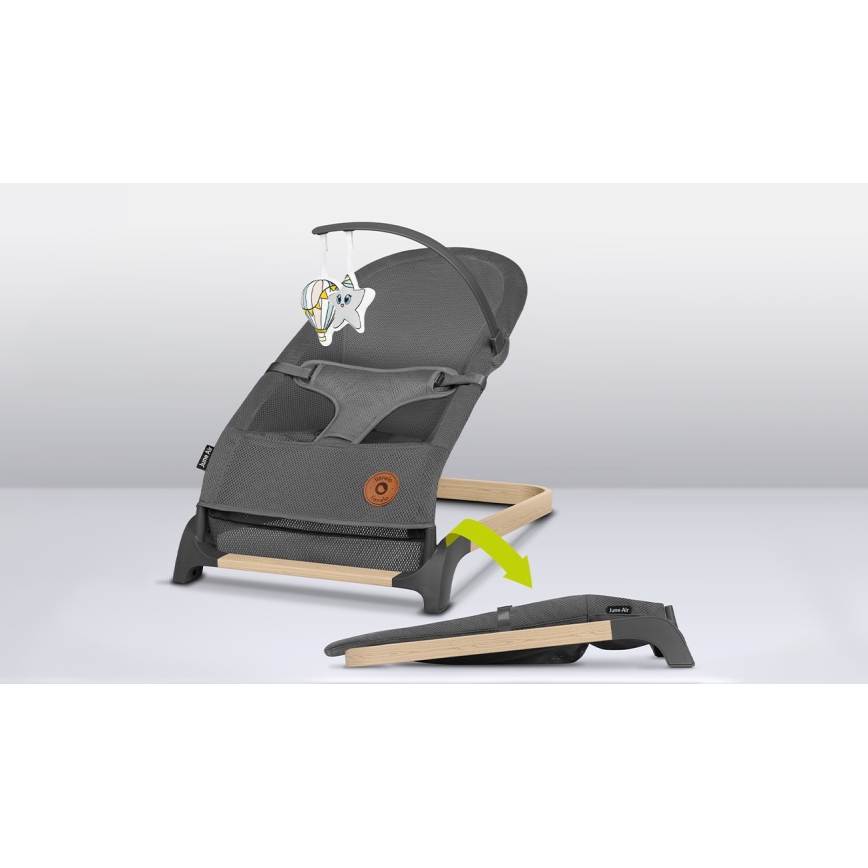 Lionelo - Детска люлка JUNE сива