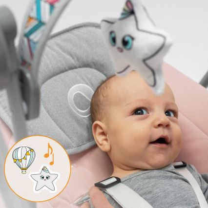 Lionelo - Детска люлка OTTO 4xLR14 Pink Baby