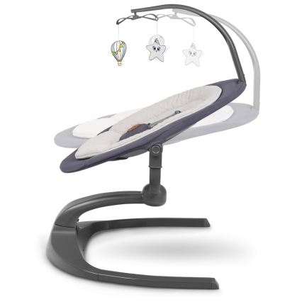 Lionelo - Детска люлка RINA с мелодия, захранване 4xAA, цвят Grey Concrete, с дистанционно управление