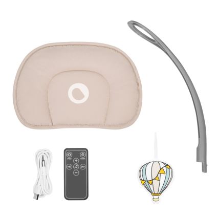 Lionelo - Детска люлка RIO с мелодия, 4xC, цвят бежово латте + дистанционно управление