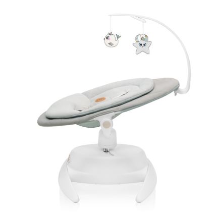 Lionelo - Детска люлка с мелодии MELL Beige Sand 4xAA + дистанционно управление