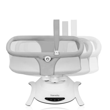 Lionelo - Детска люлка с мелодия 2 в 1 BELLA 4xAA бетонно сива + дистанционно управление