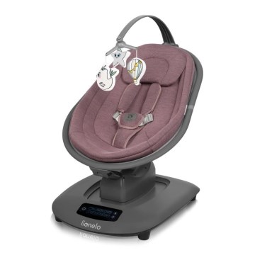 Lionelo - Детска люлка с мелодия BLOSSOM Pink Mauve + дистанционно управление