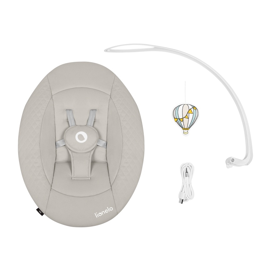 Lionelo - Детска люлка с мелодия IRIS 4xAA Beige Sand