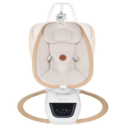 Lionelo - Детска люлка с мелодия OLIVIA Beige Natural + дистанционно управление