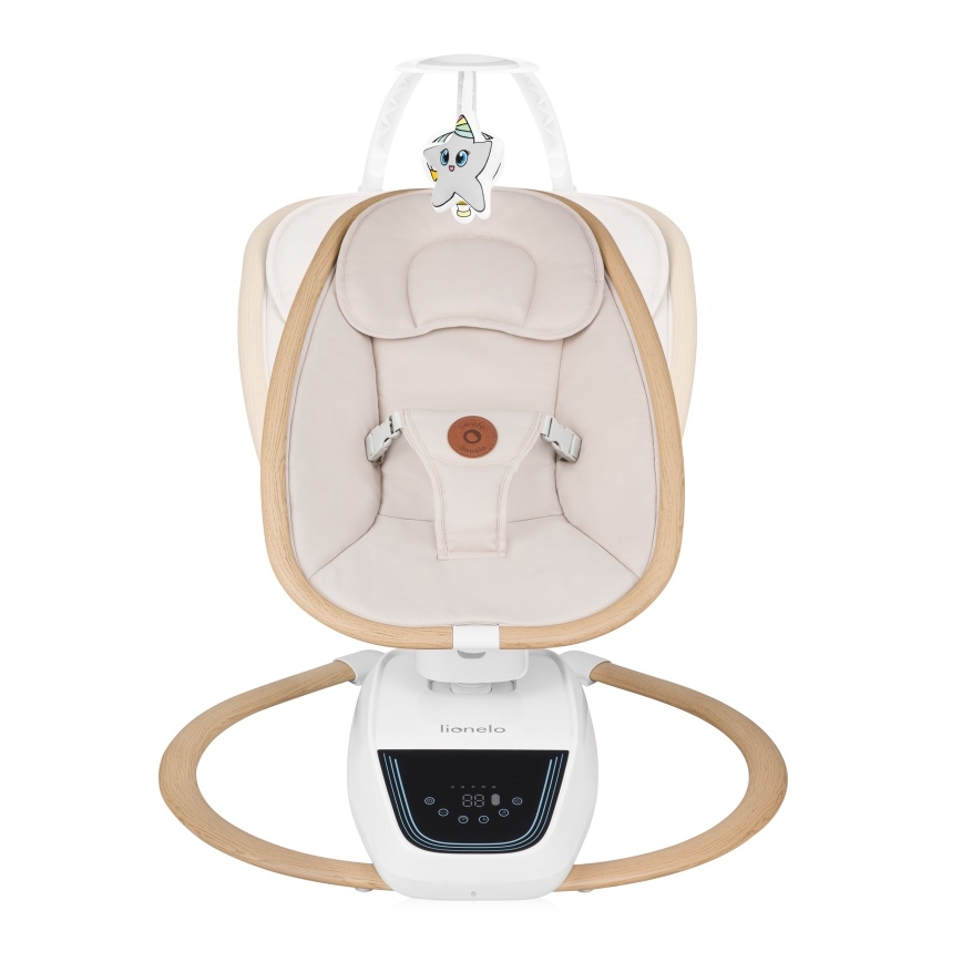 Lionelo - Детска люлка с мелодия OLIVIA Beige Natural + дистанционно управление