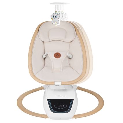 Lionelo - Детска люлка с мелодия OLIVIA Beige Natural + дистанционно управление