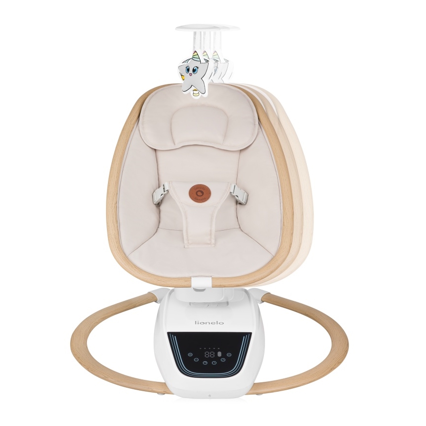 Lionelo - Детска люлка с мелодия OLIVIA Beige Natural + дистанционно управление