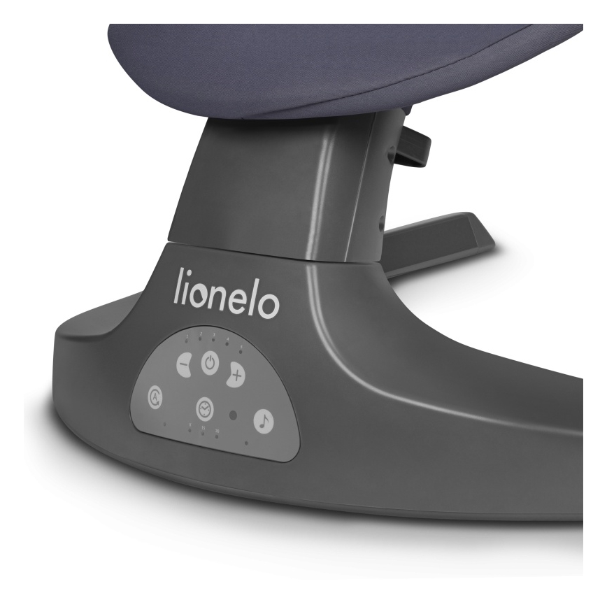 Lionelo - Детска люлка с мелодия RALF, 4xAA, сиво-бяла + дистанционно управление