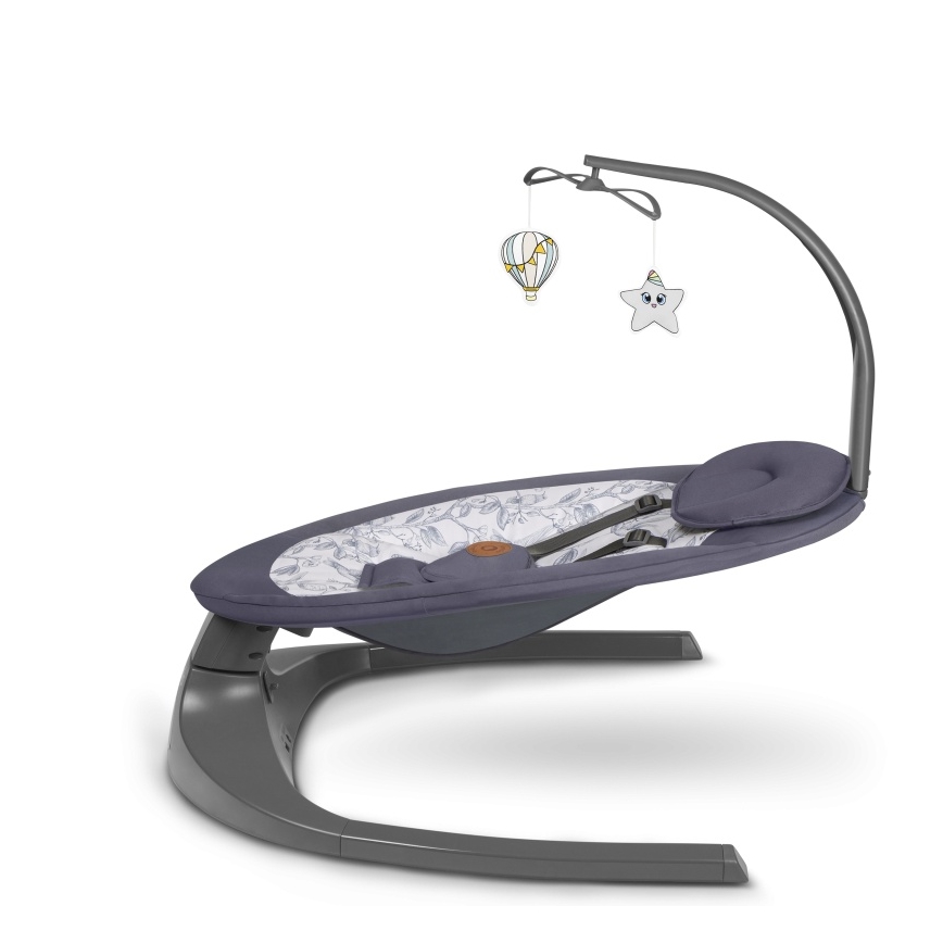 Lionelo - Детска люлка с мелодия RALF 4xAA Сиво/Бяло + дистанционно управление
