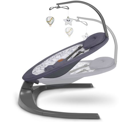 Lionelo - Детска люлка с мелодия RALF 4xAA Сиво/Бяло + дистанционно управление