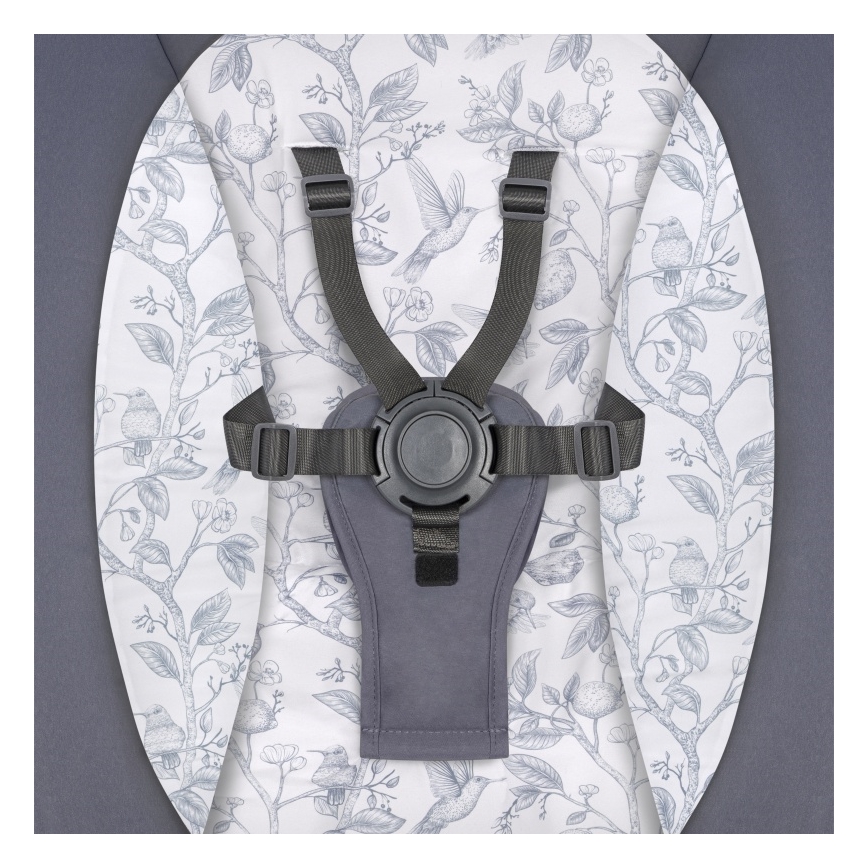 Lionelo - Детска люлка с мелодия RALF 4xAA Сиво/Бяло + дистанционно управление