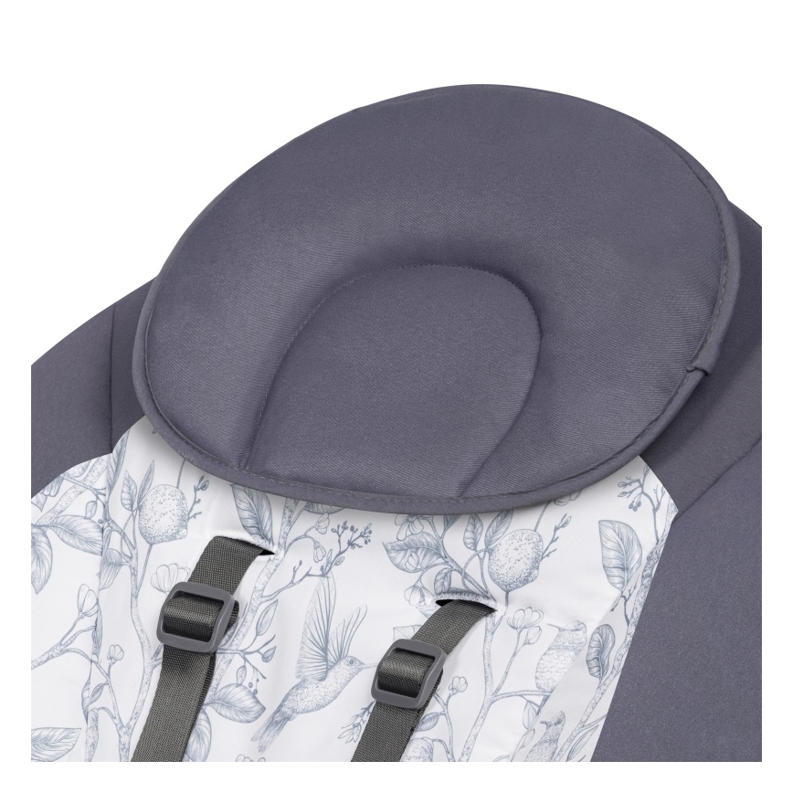 Lionelo - Детска люлка с мелодия RALF 4xAA Сиво/Бяло + дистанционно управление