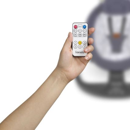 Lionelo - Детска люлка с мелодия RALF 4xAA Сиво/Бяло + дистанционно управление