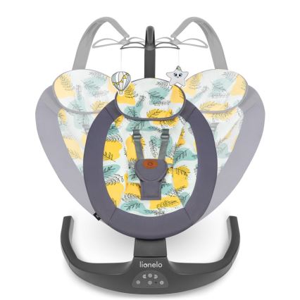Lionelo - Детска люлка с мелодия RALF, захранване 4xAA, с дистанционно управление, цвят Grey Concrete