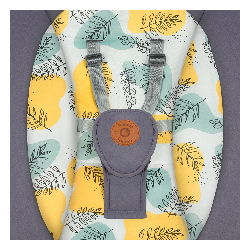 Lionelo - Детска люлка с мелодия RALF, захранване 4xAA, с дистанционно управление, цвят Grey Concrete