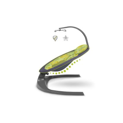 Lionelo - Детска люлка с мелодия RALF, захранване 4xAA, с дистанционно управление, цвят Grey Concrete