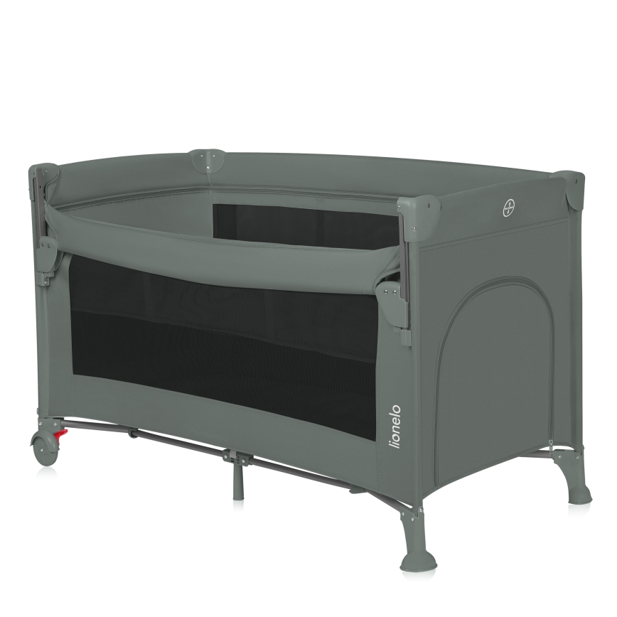 Lionelo - Детска пътна кошара 3 в 1 ELLEN, зелен шалфей