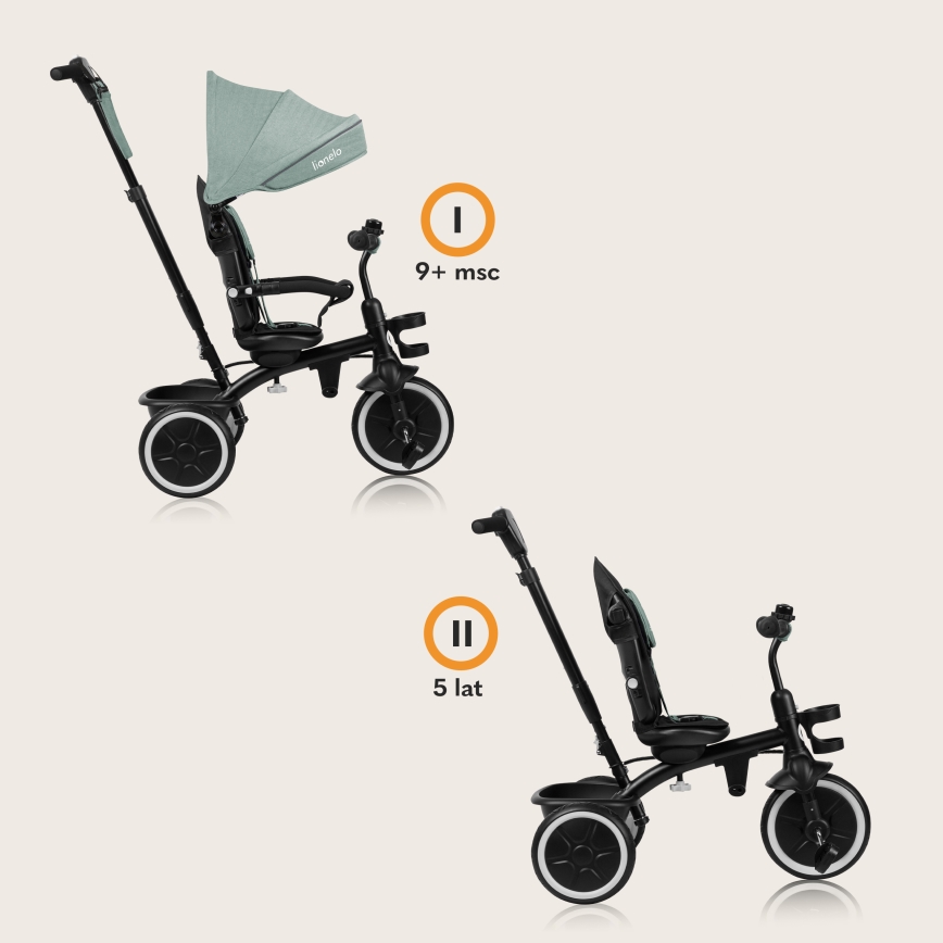 Lionelo - Детска триколка BERRY Green Forest