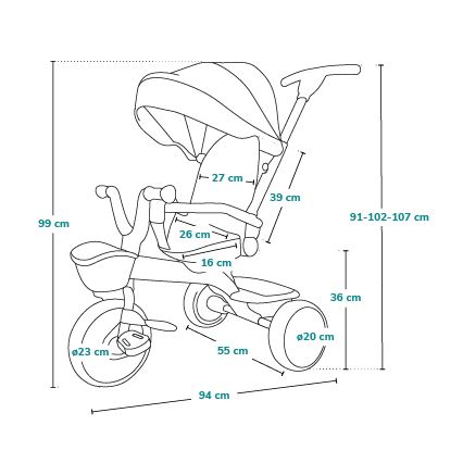 Lionelo - Детска триколка HAARI черна/разноцветна