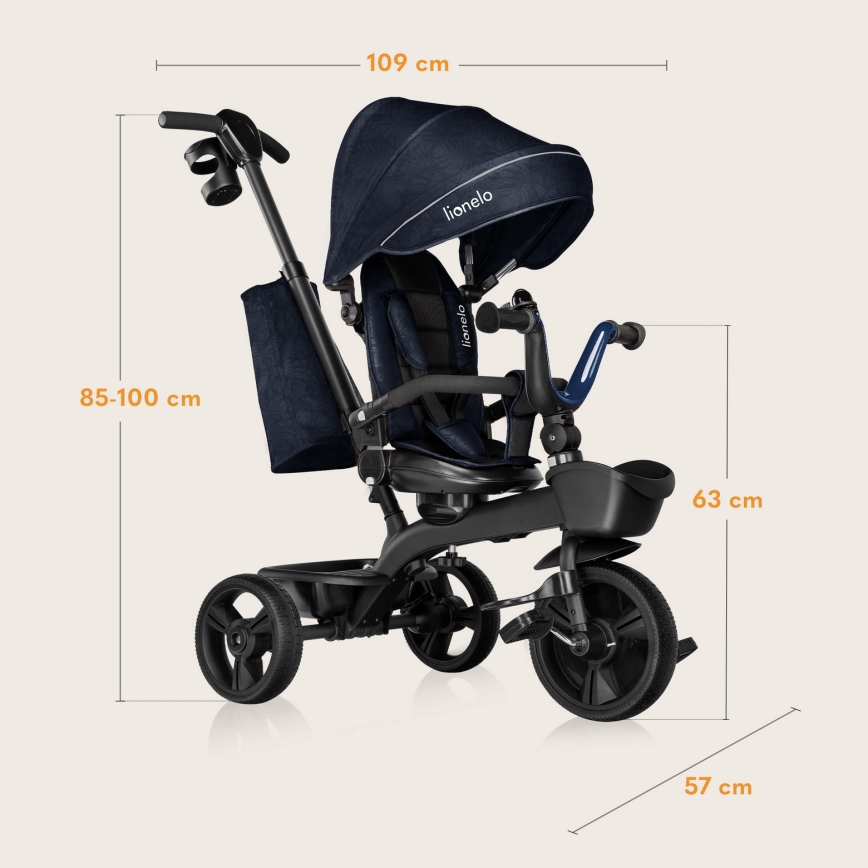 Lionelo - Детска триколка KORI Blue Navy