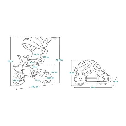 Lionelo - Детска триколка TRIS розова/сива