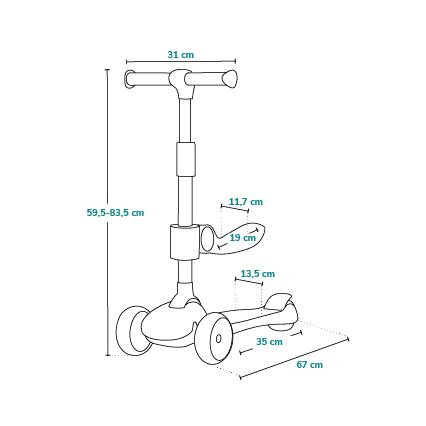 Lionelo - Детска тротинетка 2 в 1 FRANKY розова