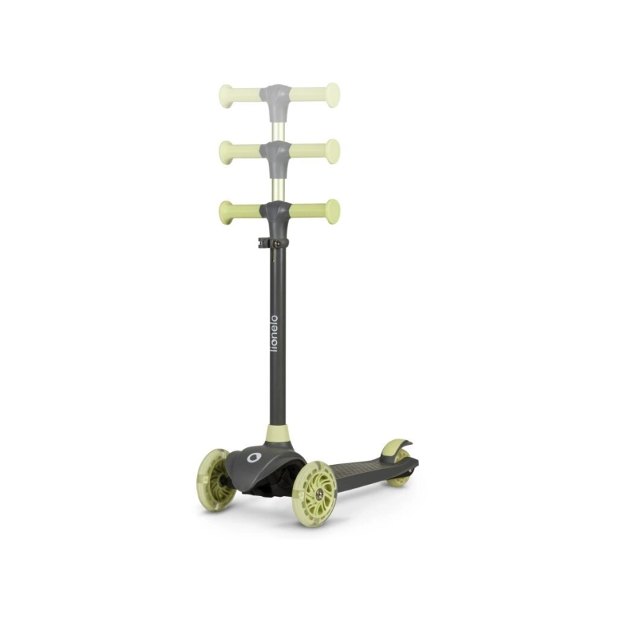 Lionelo - Детска тротинетка JESSY 3xAA сива/зелена