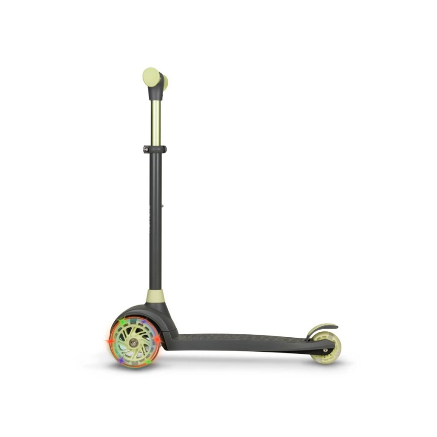 Lionelo - Детска тротинетка JESSY 3xAA сива/зелена