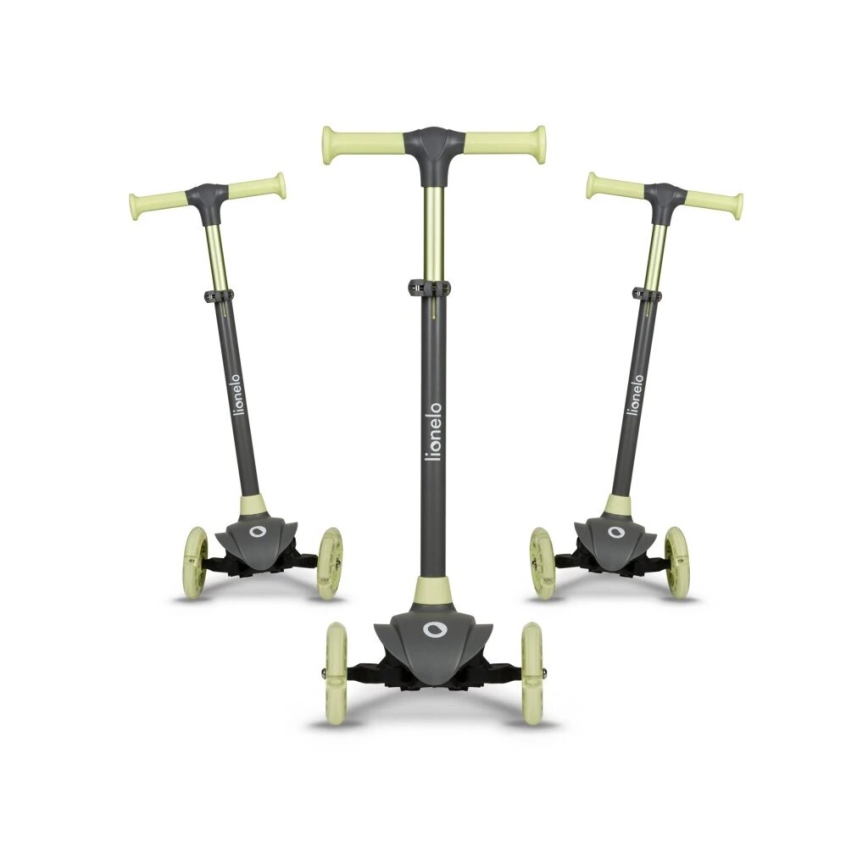 Lionelo - Детска тротинетка JESSY 3xAA сива/зелена