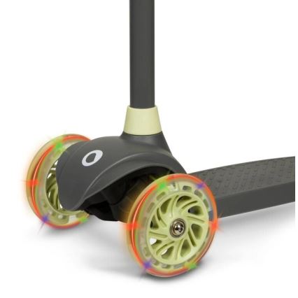 Lionelo - Детска тротинетка JESSY 3xAA сива/зелена