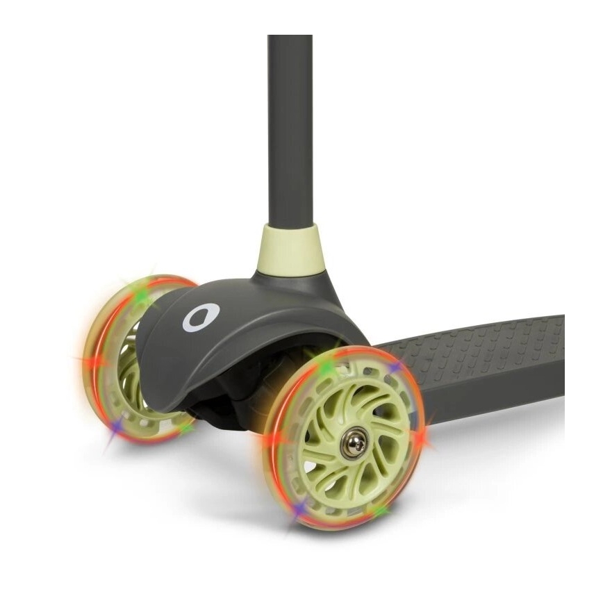 Lionelo - Детска тротинетка JESSY 3xAA сива/зелена