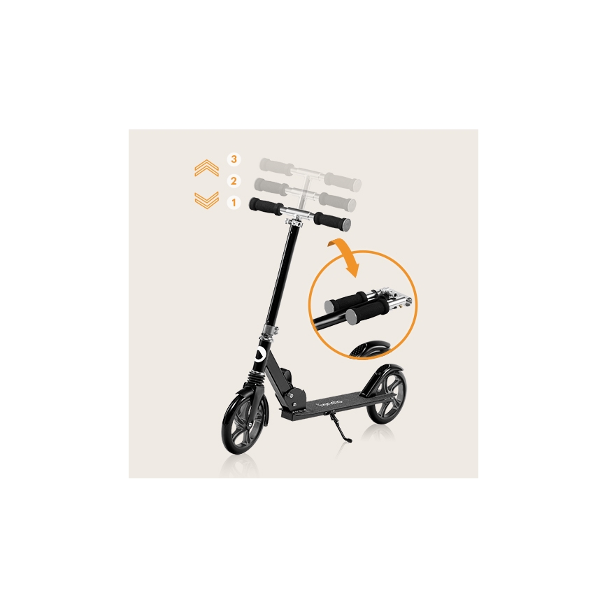 Lionelo - Детска тротинетка LUCA черна