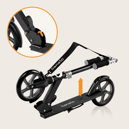 Lionelo - Детска тротинетка LUCA черна