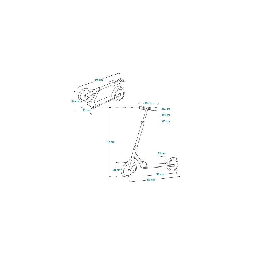 Lionelo - Детска тротинетка LUCA черна