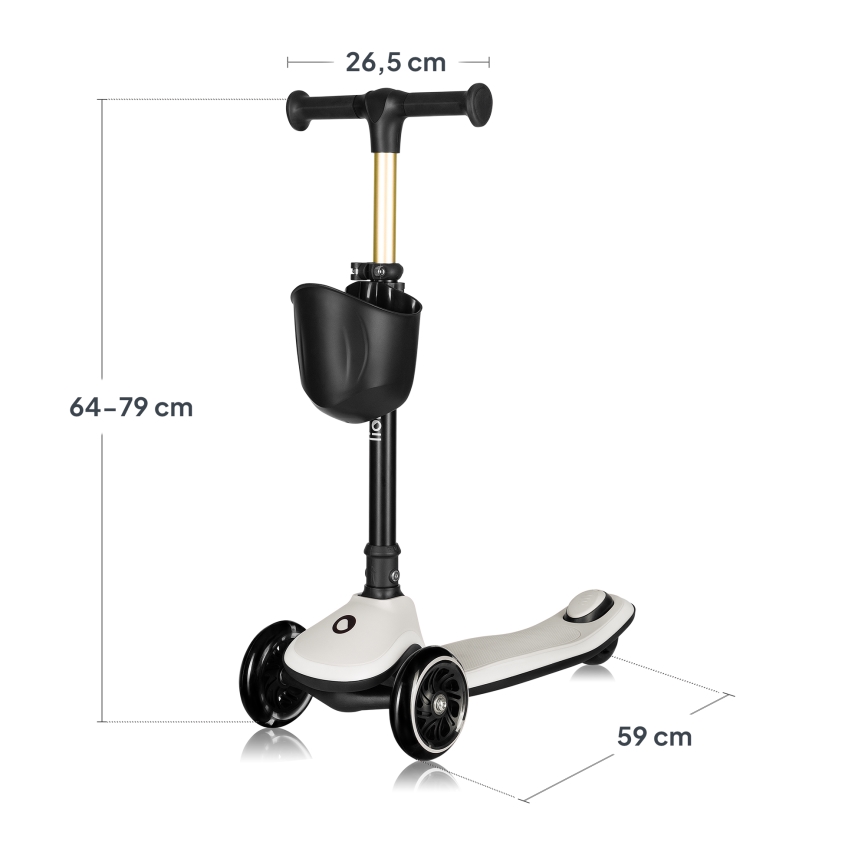Lionelo - Детска тротинетка MEY 3xAAA Пясъчен беж